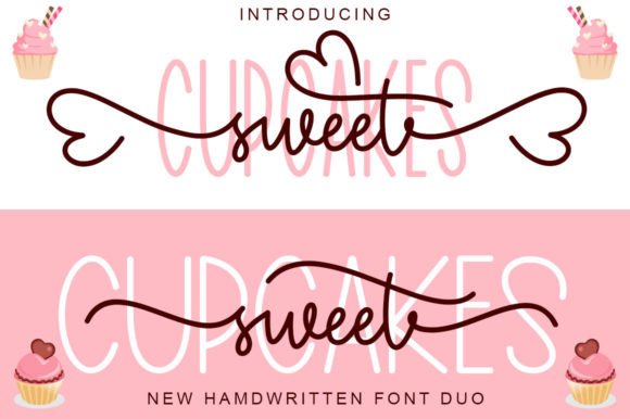 Cupcakes Sweet Duo: A Script Amp Font That Balances Romance & Clarity